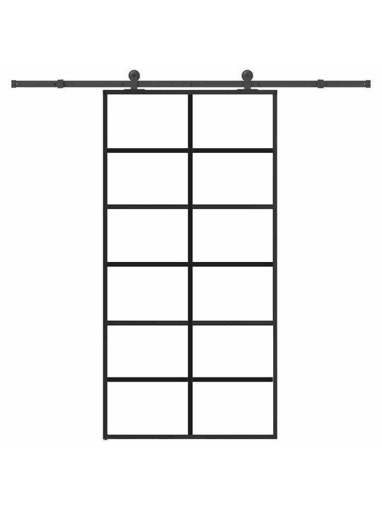 Bīdāmās durvis ar stiprinājumiem 102x205 cm stikls&alumīnijs