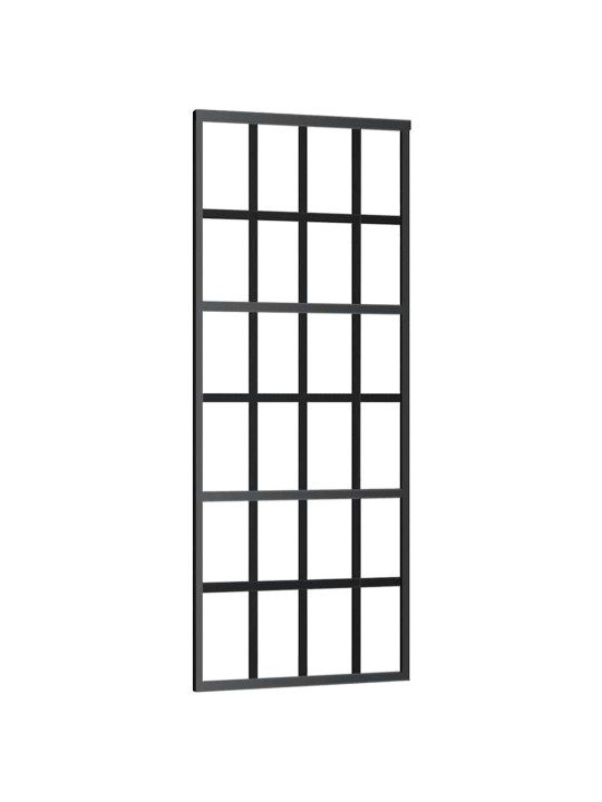 Bīdāmās durvis ar stiprinājumiem, stikls, alumīnijs, 76x205 cm