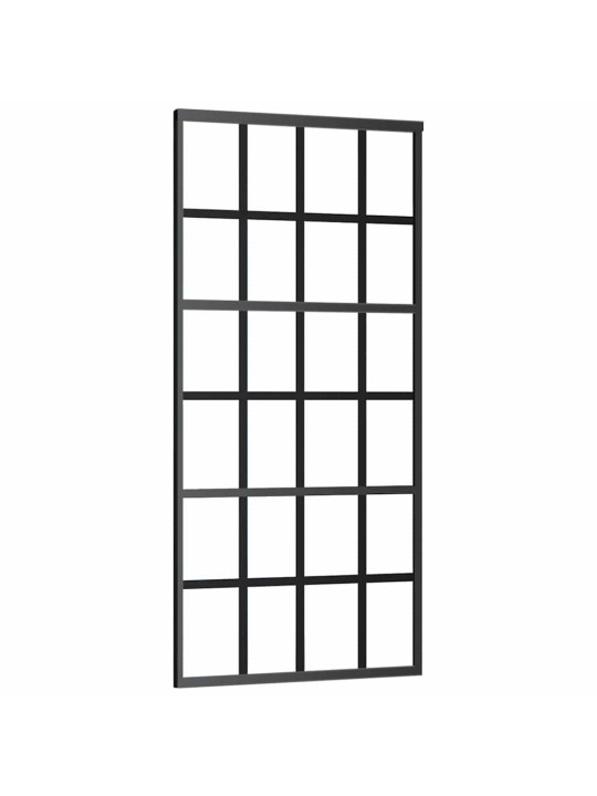 Bīdāmās durvis ar stiprinājumiem, stikls, alumīnijs, 90x205 cm