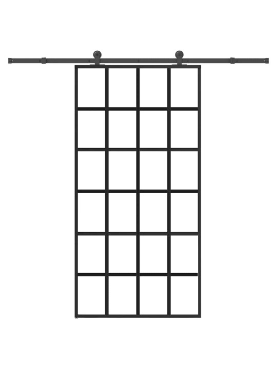 Bīdāmās durvis ar stiprinājumiem 102x205 cm stikls&alumīnijs