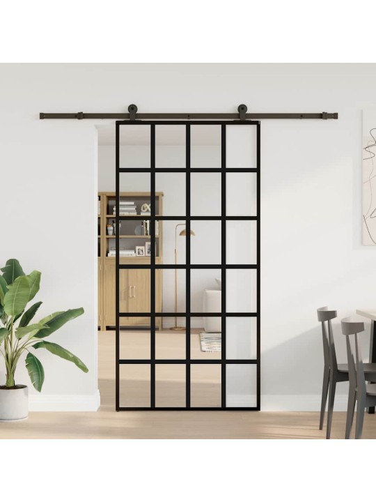 Bīdāmās durvis ar stiprinājumiem 102x205 cm stikls&alumīnijs
