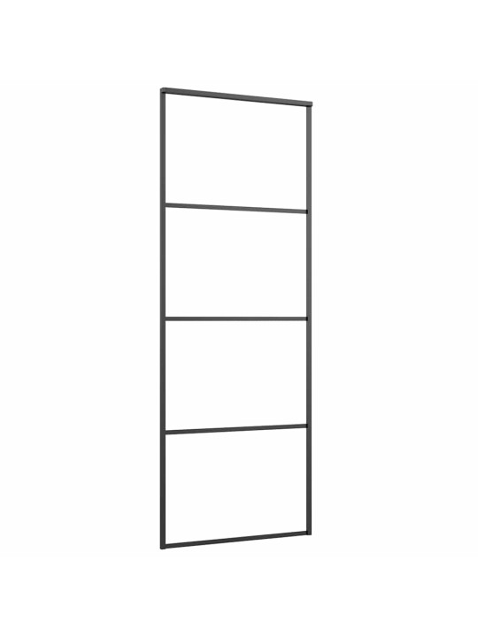 Bīdāmās durvis ar stiprinājumiem, stikls, alumīnijs, 76x205 cm