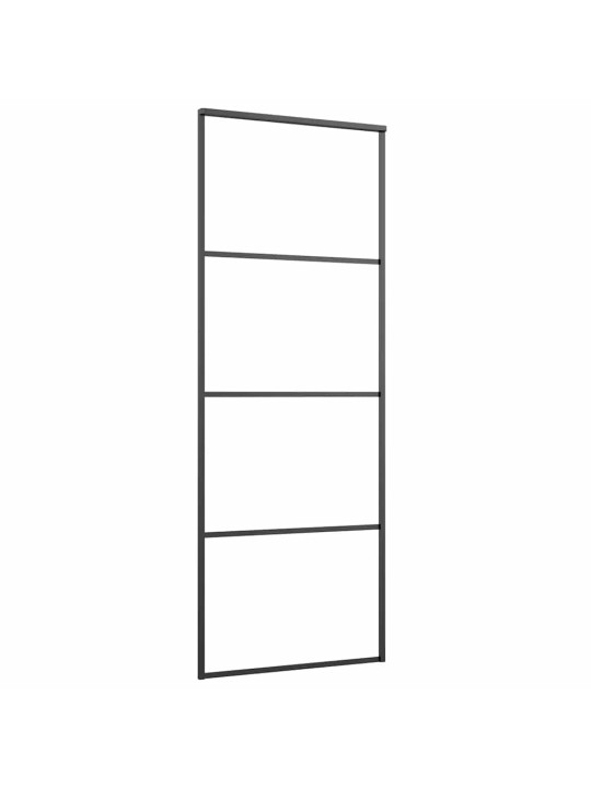 Bīdāmās durvis ar stiprinājumiem, stikls, alumīnijs, 76x205 cm