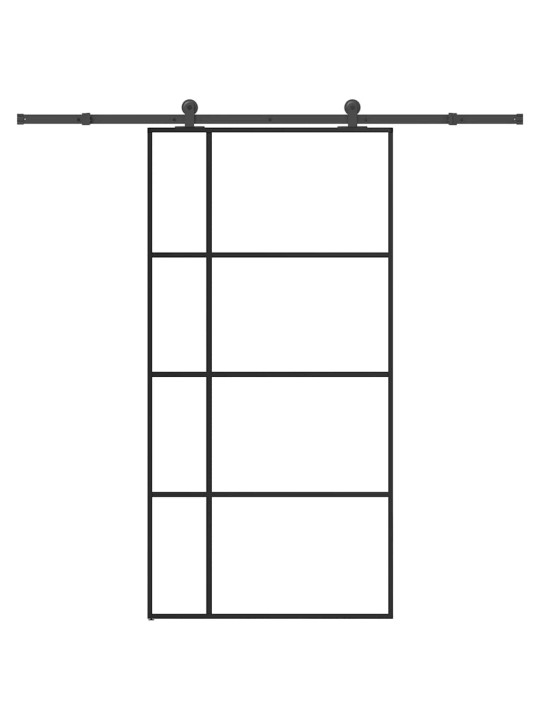 Bīdāmās durvis, stiprinājumi, stikls, alumīnijs, 102,5x205 cm