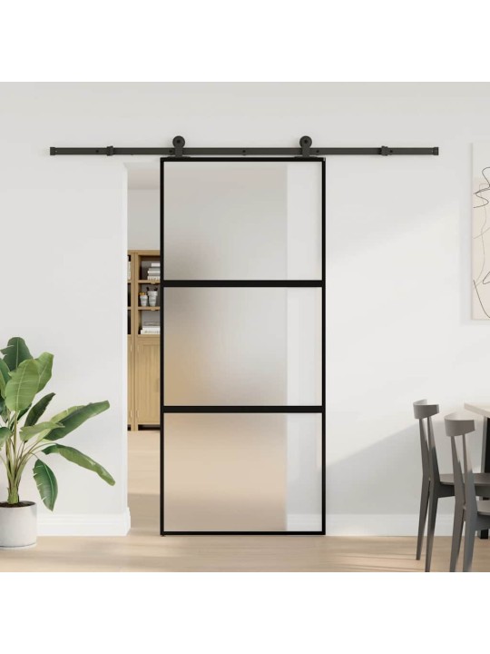 Bīdāmās durvis ar aparatūras komplektu 90x205 cm rūdīts stikls