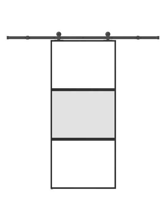 Bīdāmās durvis ar aparatūras komplektu 90x205 cm rūdīts stikls