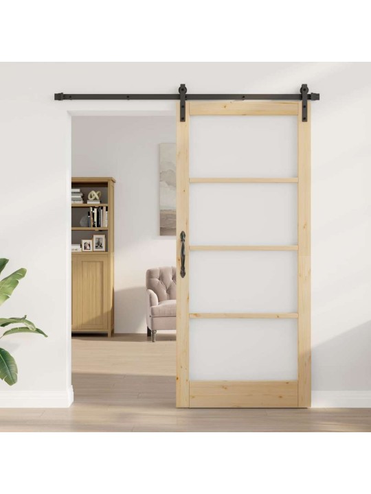 Slīdošās durvis brūna 93 x 211 cm priedes masīvkoks