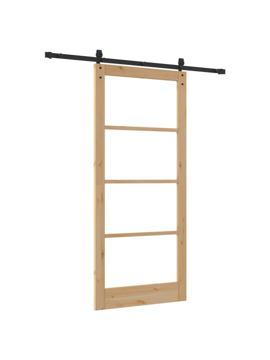 Slīdošās durvis brūna 93 x 211 cm priedes masīvkoks