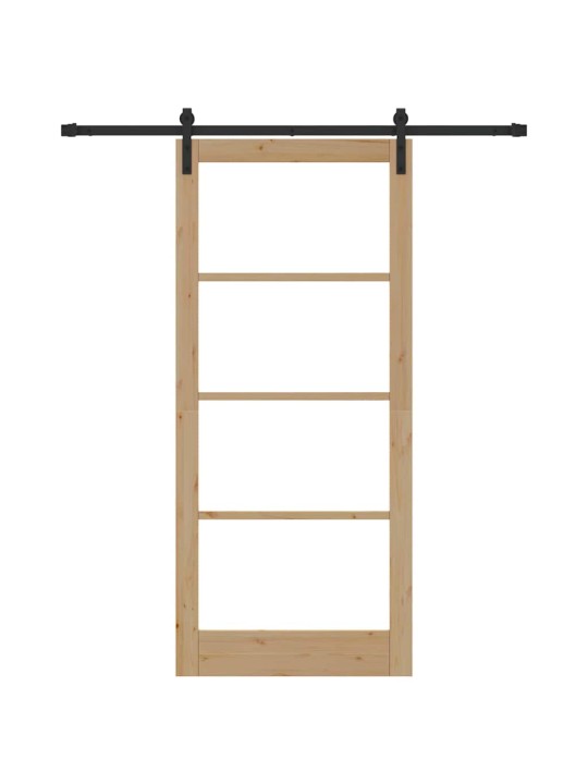 Slīdošās durvis brūna 93 x 211 cm priedes masīvkoks