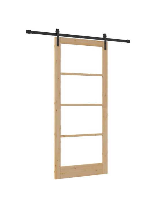 Slīdošās durvis brūna 93 x 211 cm priedes masīvkoks
