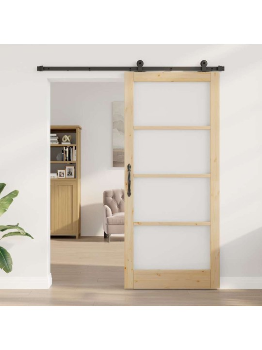 Bīdāmās durvis manuāls brūna 93 x 211 cm koks un metāls