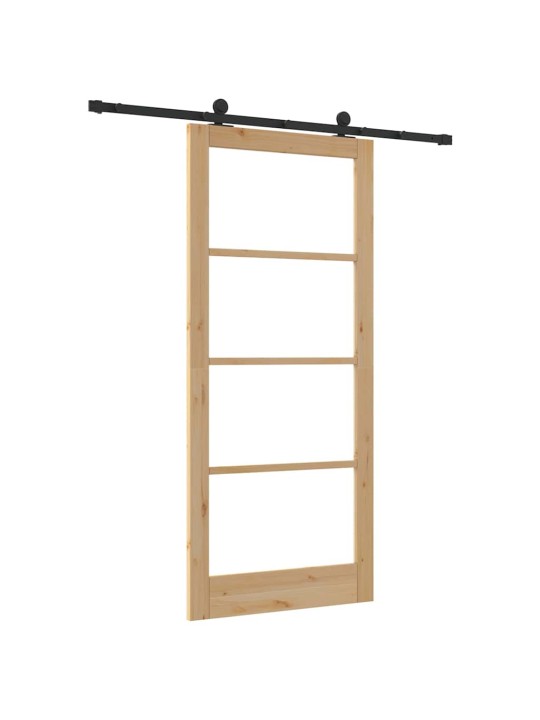 Bīdāmās durvis manuāls brūna 93 x 211 cm koks un metāls