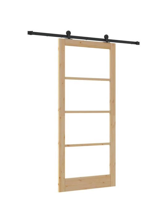 Bīdāmās durvis manuāls brūna 93 x 211 cm koks un metāls