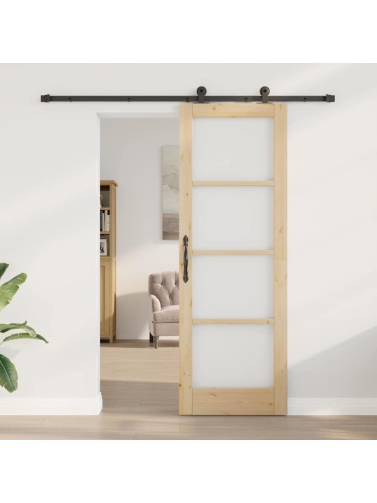 Bīdāmās durvis manuāls brūna 73.5 x 211 cm koks un metāls