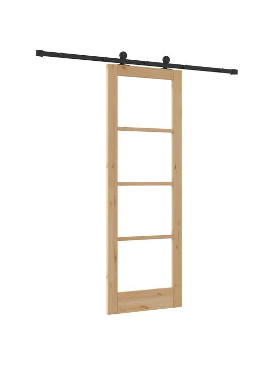 Bīdāmās durvis manuāls brūna 73.5 x 211 cm koks un metāls