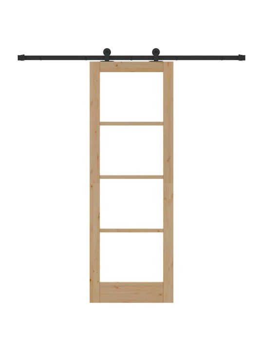Bīdāmās durvis manuāls brūna 73.5 x 211 cm koks un metāls
