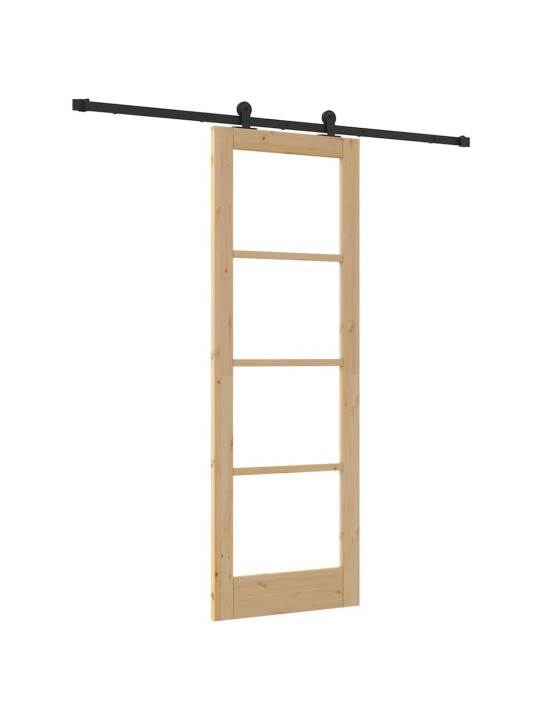 Bīdāmās durvis manuāls brūna 73.5 x 211 cm koks un metāls
