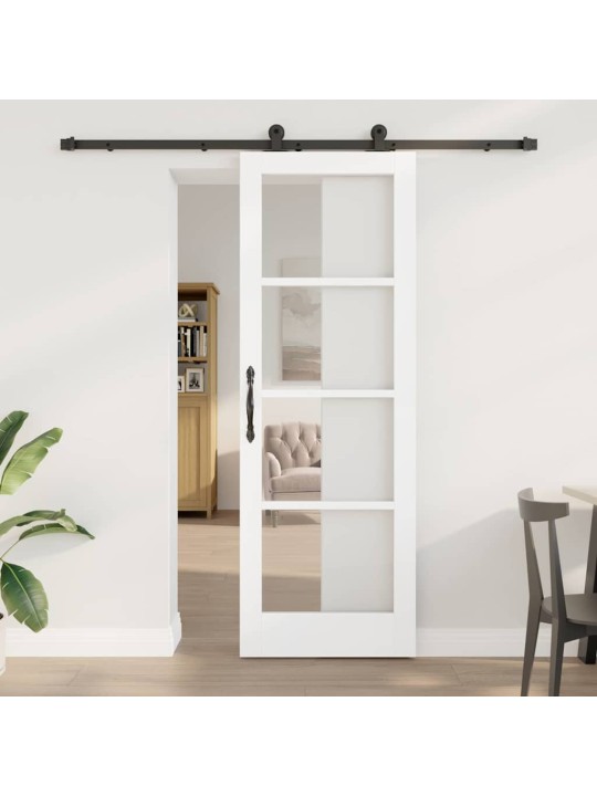 Bīdāmās durvis manuāls balts 73.5 x 211 cm koks un metāls