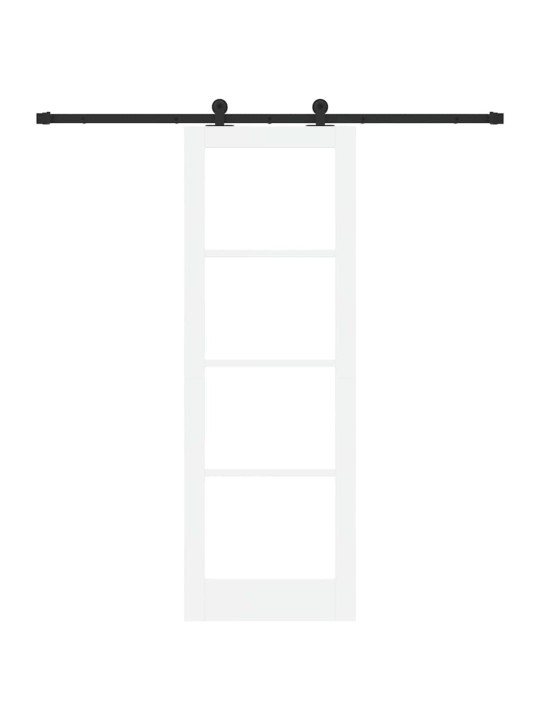 Bīdāmās durvis manuāls balts 73.5 x 211 cm koks un metāls