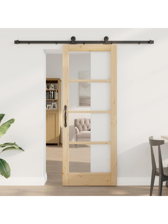 Bīdāmās durvis manuāls brūna 78 x 202 cm koks un metāls