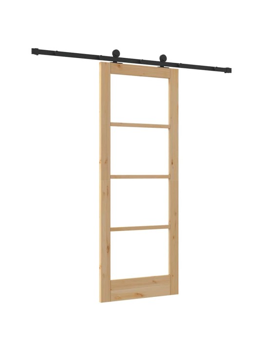 Bīdāmās durvis manuāls brūna 78 x 202 cm koks un metāls