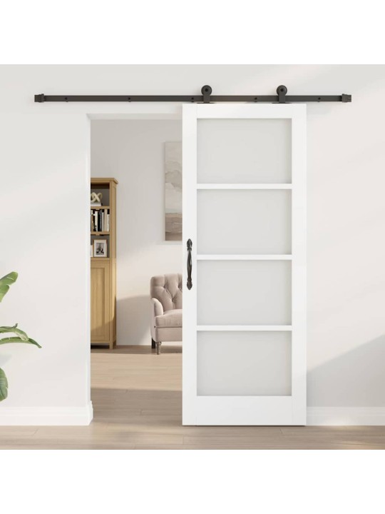 Bīdāmās durvis manuāls balts 78 x 202 cm koks un metāls