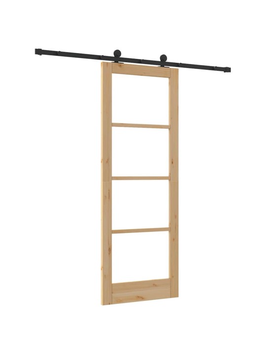 Bīdāmās durvis manuāls brūna 78 x 211 cm koks un metāls