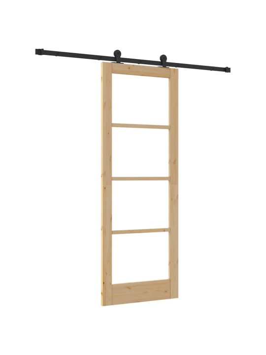 Bīdāmās durvis manuāls brūna 78 x 211 cm koks un metāls