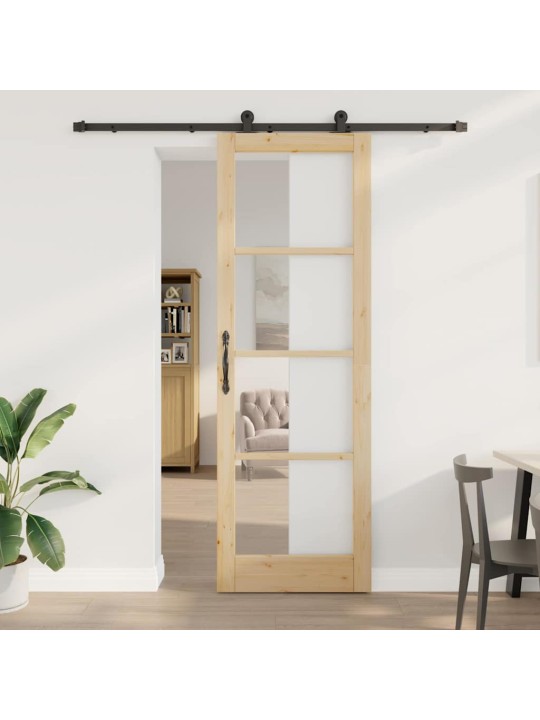 Bīdāmās durvis manuāls brūna 78 x 232 cm koks un metāls