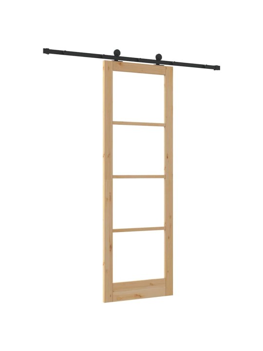 Bīdāmās durvis manuāls brūna 78 x 232 cm koks un metāls
