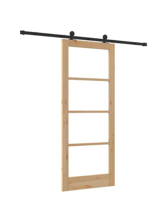 Bīdāmās durvis manuāls brūna 83 x 202 cm koks un metāls