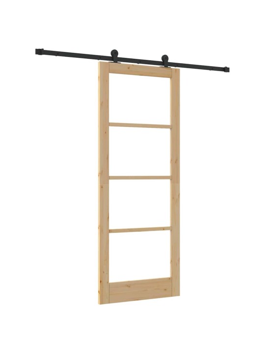 Bīdāmās durvis manuāls brūna 83 x 211 cm koks un metāls