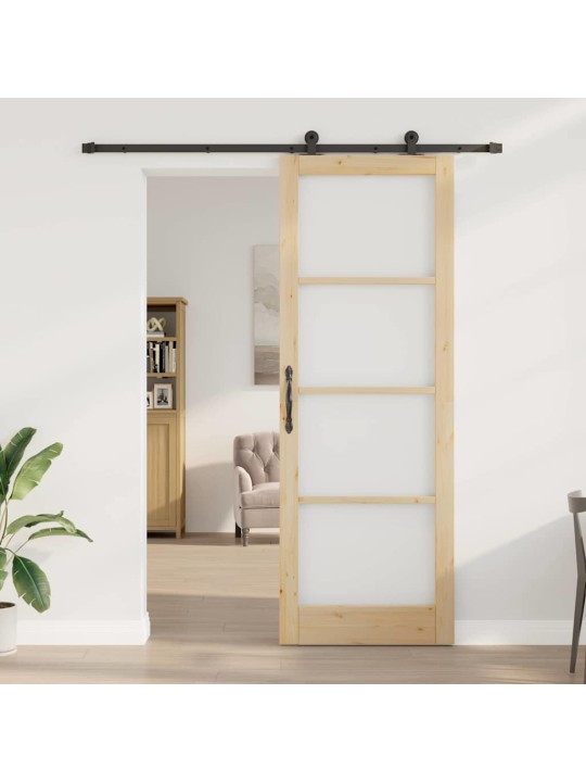 Bīdāmās durvis manuāls brūna 83 x 232 cm koks un metāls