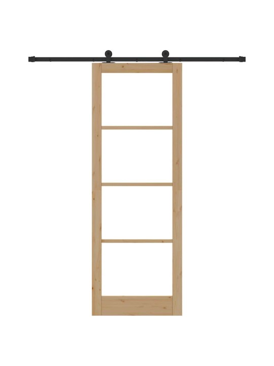 Bīdāmās durvis manuāls brūna 83 x 232 cm koks un metāls