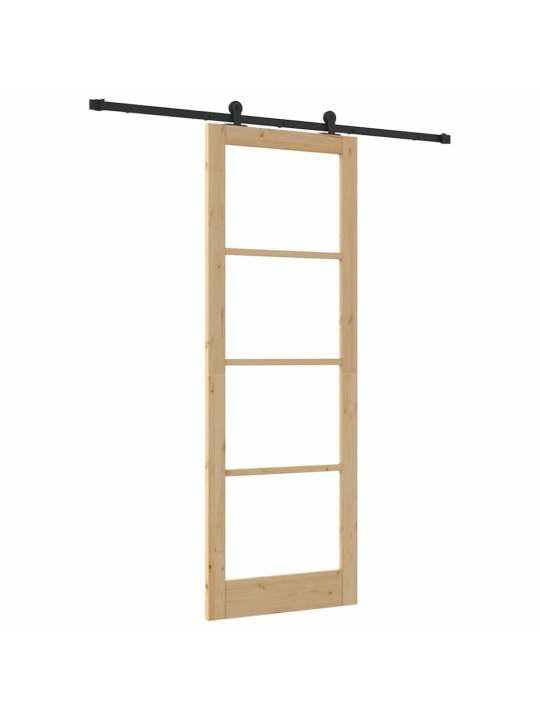 Bīdāmās durvis manuāls brūna 83 x 232 cm koks un metāls