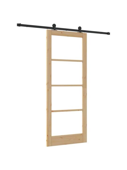 Bīdāmās durvis manuāls brūna 86 x 211 cm koks un metāls