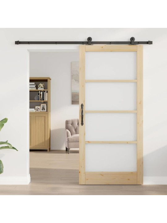 Bīdāmās durvis manuāls brūna 93 x 202 cm koks un metāls