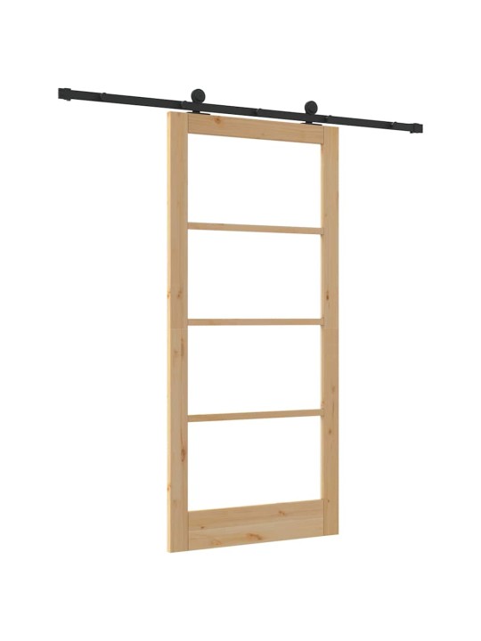 Bīdāmās durvis manuāls brūna 93 x 202 cm koks un metāls