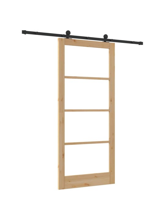 Bīdāmās durvis manuāls brūna 93 x 211 cm koks un metāls