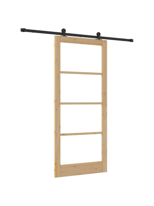 Bīdāmās durvis manuāls brūna 93 x 211 cm koks un metāls