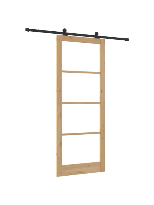Bīdāmās durvis manuāls brūna 93 x 232 cm koks un metāls