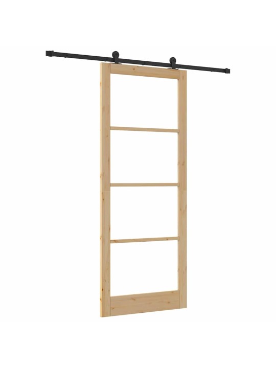 Bīdāmās durvis manuāls brūna 93 x 232 cm koks un metāls