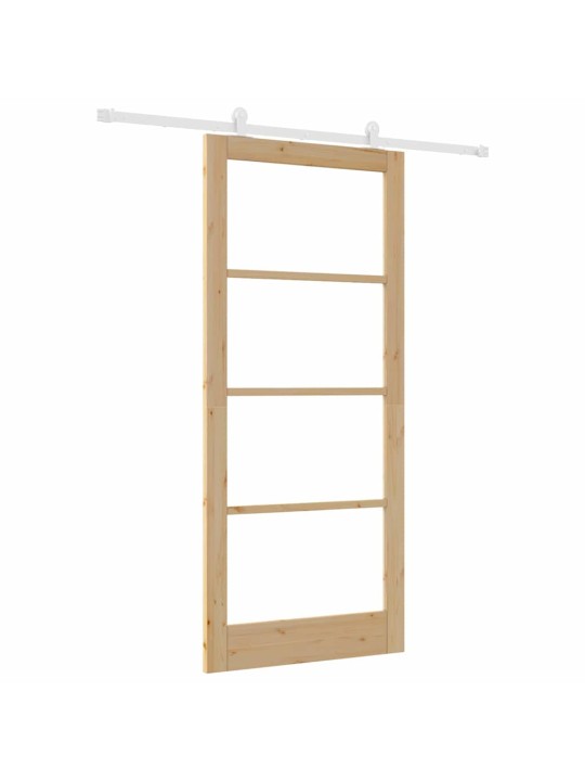 Bīdāmās durvis manuāls brūna 93 x 211 cm koks un metāls