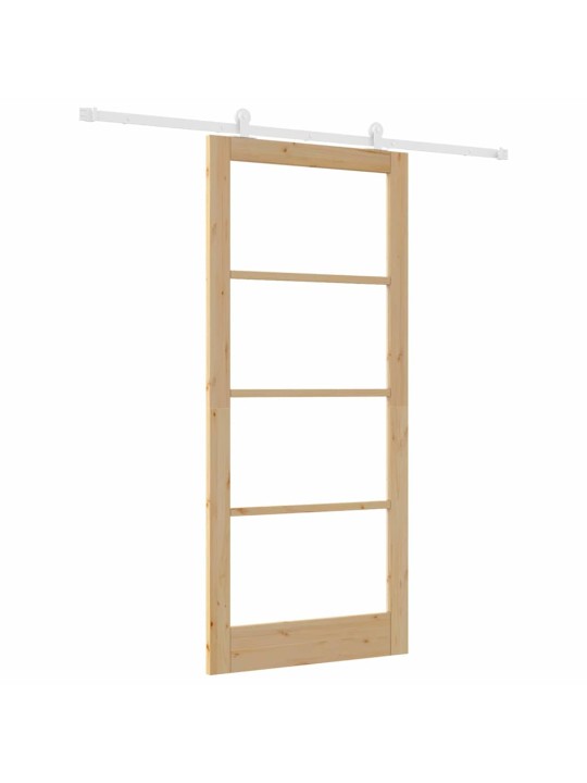 Bīdāmās durvis manuāls brūna 93 x 211 cm koks un metāls