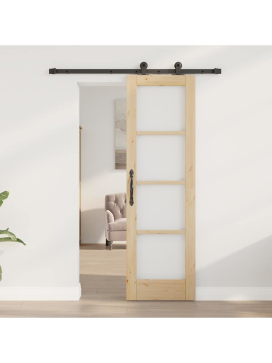 Bīdāmās durvis manuāls brūna 61 x 198.5 cm koks un metāls