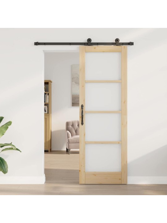 Bīdāmās durvis manuāls brūna 73.5 x 211 cm koks un metāls