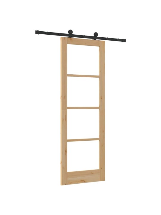 Bīdāmās durvis manuāls brūna 73.5 x 211 cm koks un metāls