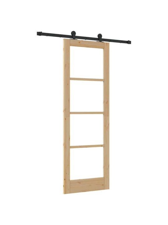 Bīdāmās durvis manuāls brūna 73.5 x 211 cm koks un metāls