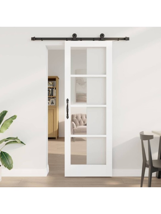 Bīdāmās durvis manuāls balts 73.5 x 211 cm koks un metāls