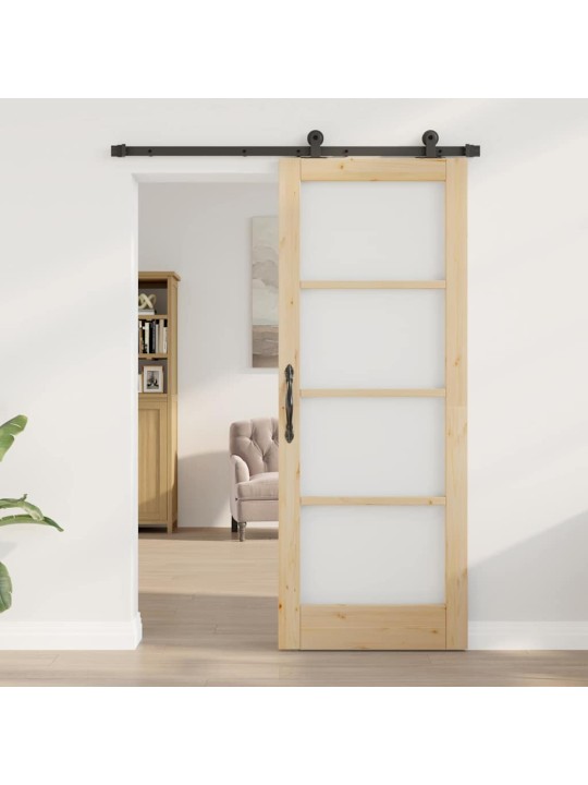 Bīdāmās durvis manuāls brūna 78 x 202 cm koks un metāls